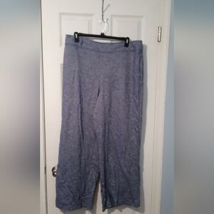 Lane Bryant Relaxed Straight-Leg Linen-Blend Pants in Chambray Blue
